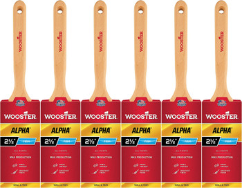Wooster Genuine 2.5" Alpha Flat Sash Paintbrush 6-Pack, 4232-2.5-6PK