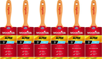Wooster Genuine 3" Alpha Flat Paintbrush 6-Pack, 4233-3-6PK