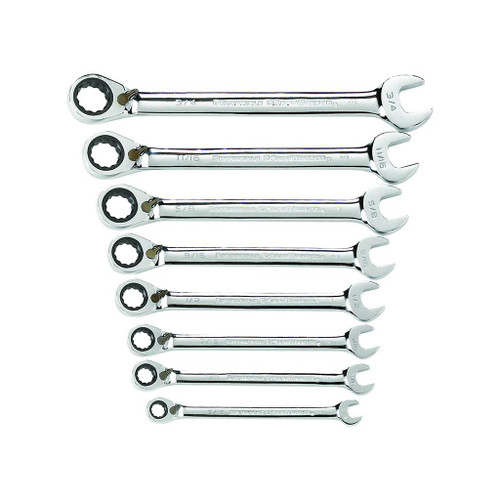 GearWrench 12-Point Reversible Ratcheting Combination SAE Wrench Set, 8-Piece
