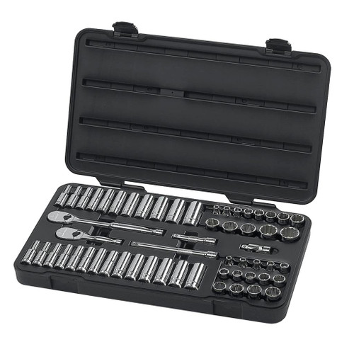 GearWrench 3/8" Drive 12-Point Standard & Deep SAE/Metric Sockets, 57-Piece Set