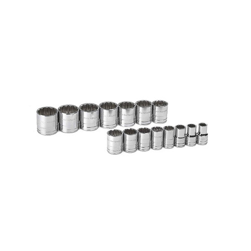 GearWrench 1/2" Drive 12-Point Standard Sockets, 15-Piece Set