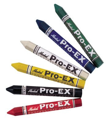 Markal Pro-Ex Lumber Crayons, 1/2 in X 4 5/8 in, White, 12/BOX, #80380