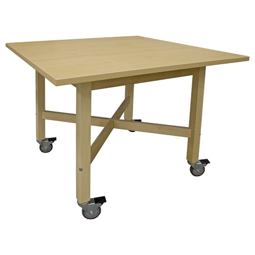 Hann 4-Student Table, 48"W x 48"D x 36"H, HPL Top, Casters