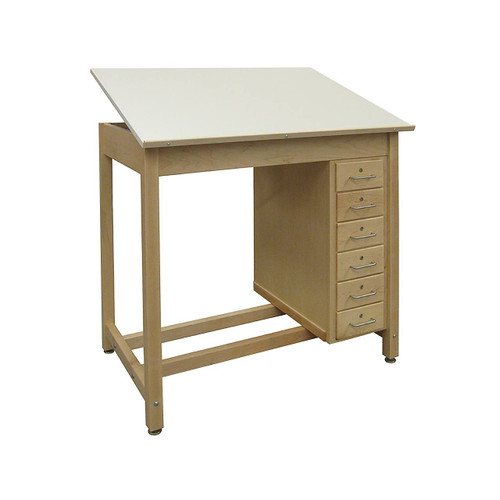 Hann Adjustable Top Drawing Table, Full-top Table with 6 Drawers