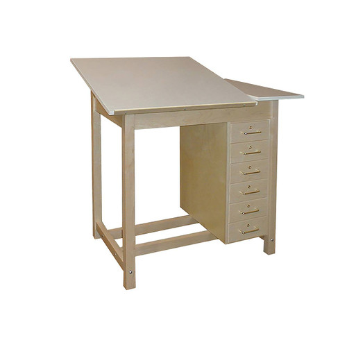 Hann Adjustable Top Drawing Table, Split-top Table with 6 Drawers