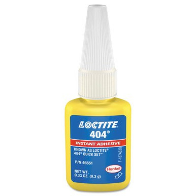 Loctite 404 Quick Set Instant Adhesive, 0.333 oz Bottle, Clear, 1/BTL