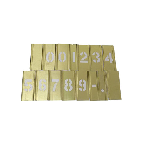 Young Bros. Brass Interlocking Stencils 15-Piece Figure Set, 1"