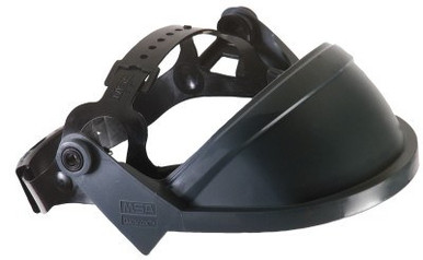 MSA Defender+ Faceshield Frames, General Purpose, Black, Headgear, 13 1/4" x 4 3/4", 10/BX, #10127061