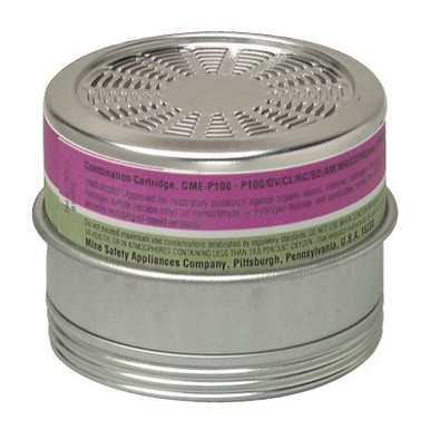 MSA Comfo Respirator Cartridge, OV, CL, SD, HC, HS, AM, MA, FM, HF, P100, 6 CQ/BX, #815182