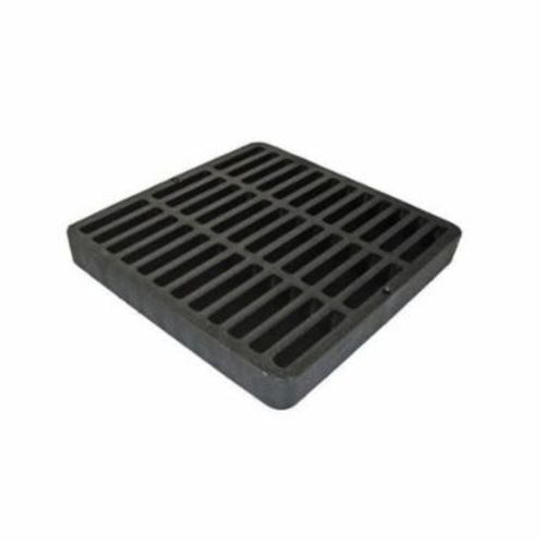 Drain Grate, 9 in. x 9 in. Square, 7/16 in. Grate Opening, Black