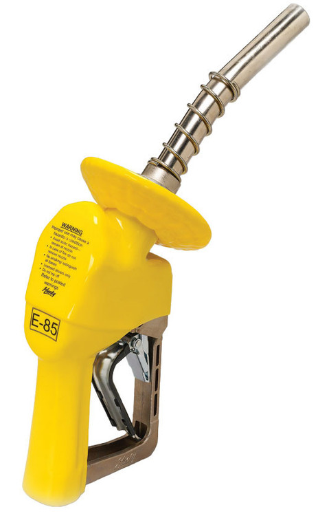 Husky X E85 Auto Nozzle w/ Three Notch Hold Open Clip, POPD Full Grip Guard & Waffle Splash Guard (Yellow)
