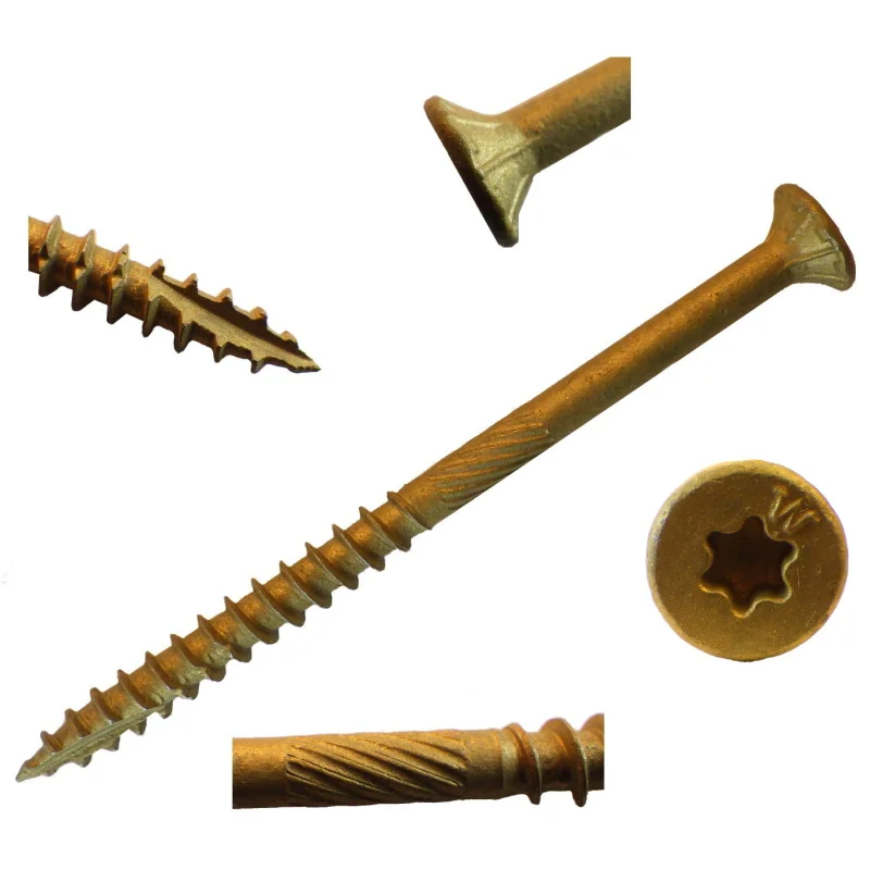 (5 LB) Big Timber 5BTX9112 9 x 1-1/2″ Bronze Star Flat Head Screws (Approx. 700)