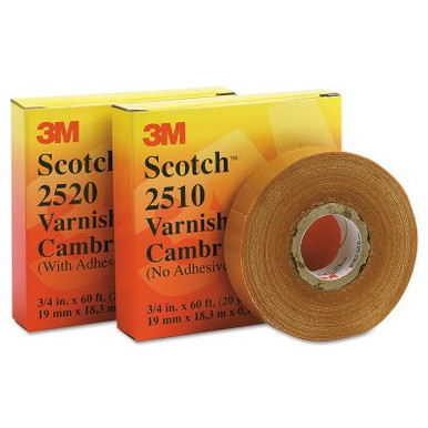 3M Scotch Varnished Cambric Tapes 2510, 36 yd x 1 in, Yellow, 1/ROL