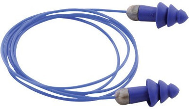 Moldex Rockets Reusable Earplugs, TPE, Blue, Metal Detectable with Cord, 50/BX, #6415
