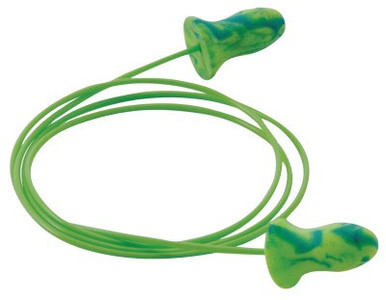 Moldex Meteors Earplugs, Foam, Green, Corded, Small, 100 PR/BX, #6632