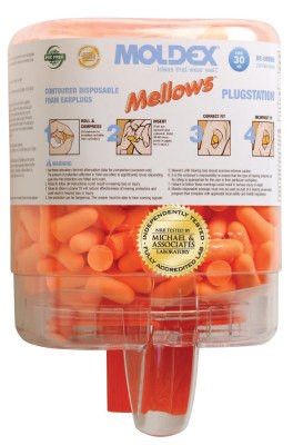Moldex Mellows Foam Ear Plugs, Foam, Bright Orange, Uncorded, Six Dispenser Case, 1/DI, #6846