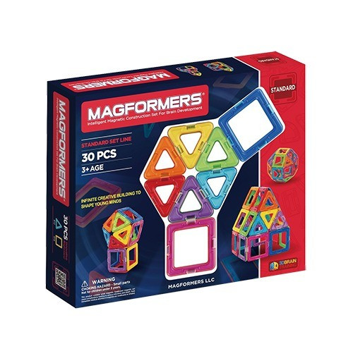 Magformers Rainbow Magnetic Construction Set, 30-Piece