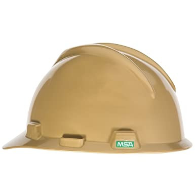 MSA V-Gard Slotted Cap w/Staz-On Suspension, w/ Fas-Trac III Suspension, Gold #464852