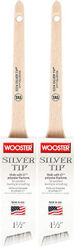 Wooster Genuine 1.5" Silver Tip Thin Angle Sash Paintbrush 2-Pack, 5224-1.5-2PK