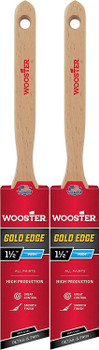 Wooster Genuine 1.5" Gold Edge Semi-Oval Angle Sash Paintbrush 2-Pack # 5236-1.5-2PK