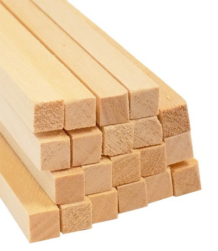 Bud Nosen Basswood Strips, 1/4" x 1/4" x 24", 20/pkg.