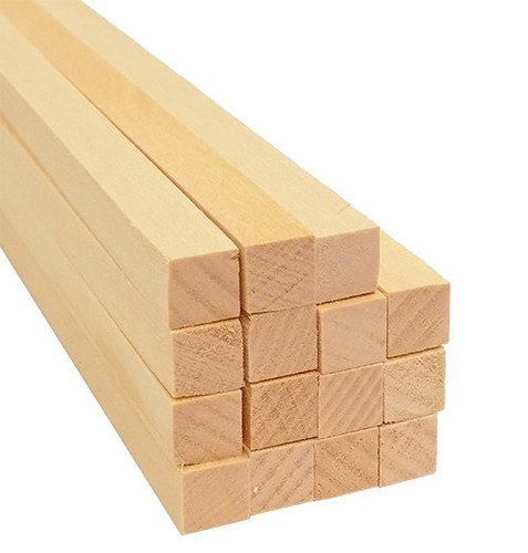 Bud Nosen Basswood Strips, 3/8" x 3/8" x 24", 15/pkg.