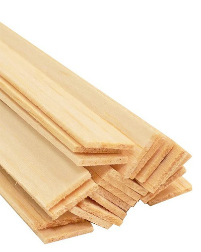 Bud Nosen Balsa Wood Strips, 1/16" x 1/2" x 36", 24/pkg.
