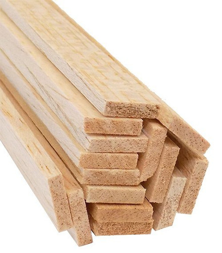 Bud Nosen Balsa Wood Strips, 1/8" x 1/2" x 36", 15/pkg.
