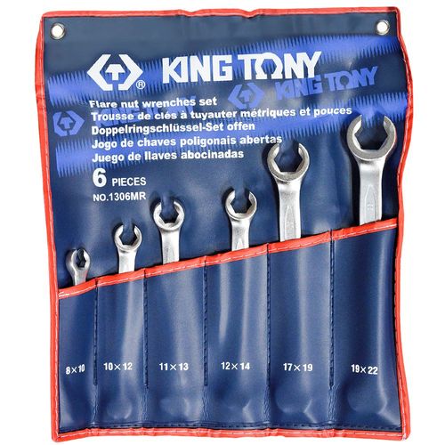 King Tony 1306MR 6 Piece Metric Flare Nut Wrench Set 8-22