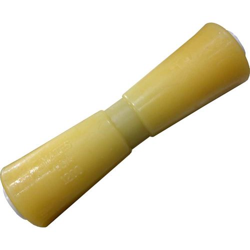 12" Wide Bracket Keel Roller Thermoplastic Rubber Yellow 5/8" Shaft