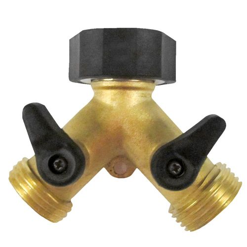 Brass Shut-Off Dual Connector