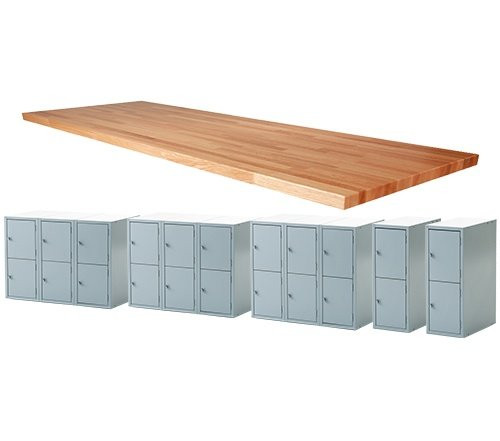 Midwest 22 Locker Work Bench, 144"L x 2-1/4"T