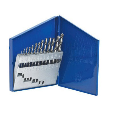 Irwin High Speed Steel Drill Bit Sets, 1/16" - 1/2 " Cut Dia., Metal Case, 15/Set,#IR-60137 (Qty. 1)