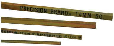 Precision Brand Square Gold Dichromate Plated Keystocks, 10 mm x 12 in, 4 per bundle, 1 EA, #4035
