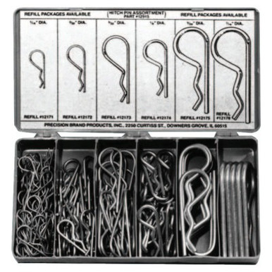 Precision Brand Hitch Pin Clip Assortments, Spring Steel, 1/KT #12915