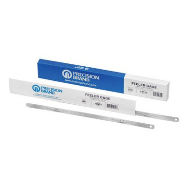 Precision Brand Flat Length Steel Feeler Gauges, 0.010 in, 12 in Length, 12/BX, #19385