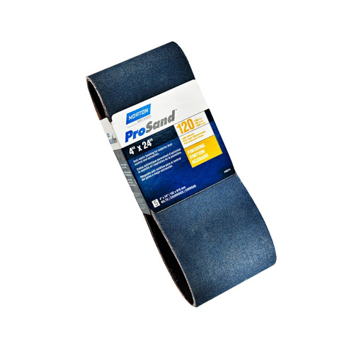 Norton ProSand Zirconia Alumina Sanding Belt, 3" x 24" 120 Grit, 5/pkg.