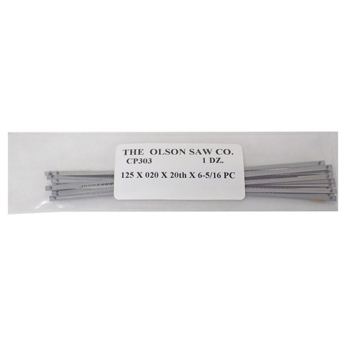 Olson Coping Saw Blades Fine, 6-1/2" x 20T, Qty. 12