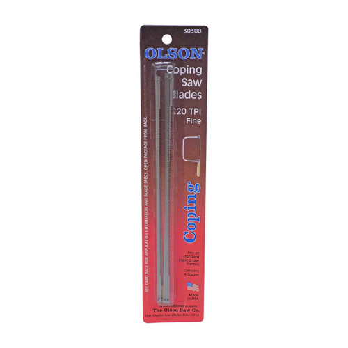 Olson Coping Saw Blades Fine, 6-1/2" x 20T, Qty. 4