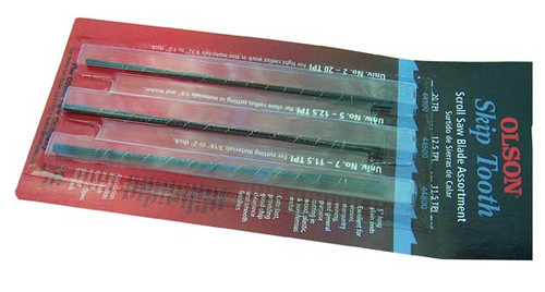 Olson Skip Tooth Plain End Scroll Saw Blades, 36-Piece Set