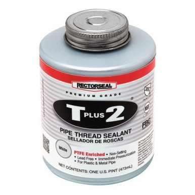 Rectorseal T Plus 2 Pipe Thread Sealants, 1 Pint Can, White, 1/CN
