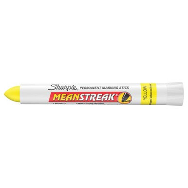 Sharpie Mean Streak Permenant Marking Stick, Yellow, Broad Tip, Chisel, 12/DZ, #85005
