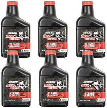 6 Pack of Echo Red Armor 2-Stroke Engine Oil 12.8 oz Bottle 50:1 Mix for 5 Gallons 6550005S-6PK