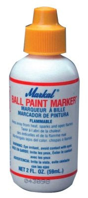 Markal Ball Paint Marker Markers, 1/8 in Tip, Metal Ball Point, Black, 1/MKR, #84623