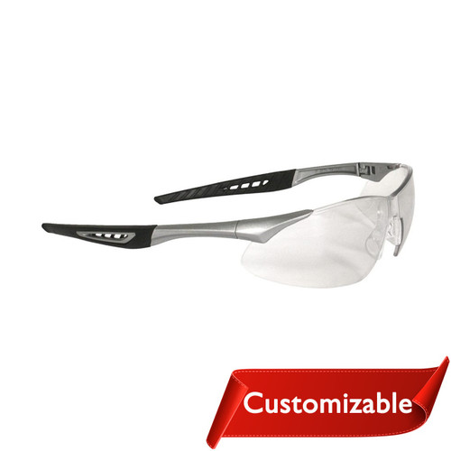 Radians Rock Safety Glasses, Silver Frame, Clear Lens