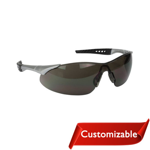 Radians Rock Safety Glasses, Silver Frame, Smoke Lens