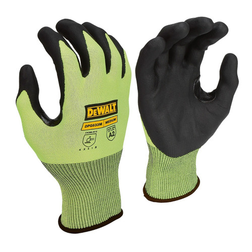DeWalt Hi-Vis HPPE Touchscreen Gloves, Large