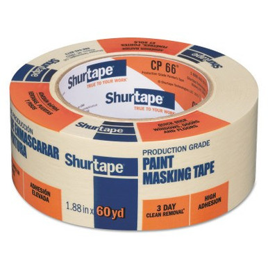 Shurtape CP 66 Contractor Grade High Adhesion Masking Tapes, 48 mm x 55 m, Natural, 24/CA