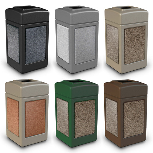 Commercial Zone 42 Gallon StoneTec Panel Square Waste Container
