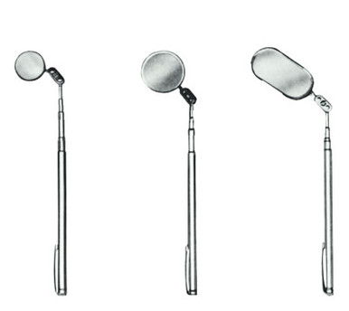 Ullman Pocket Telescoping Inspection Mirrors, 7/8 in Dia., 4 1/2 in-18 in L, 1 EA, #A2T